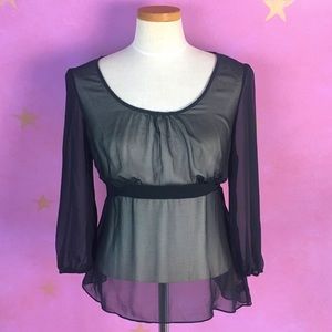 THE LIMITED SHEER BLACK BLOUSE SIZE MEDIUM 90s Y2K Witchy Whimsigoth Grunge
